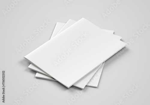 Blank brochure mockup on grey background