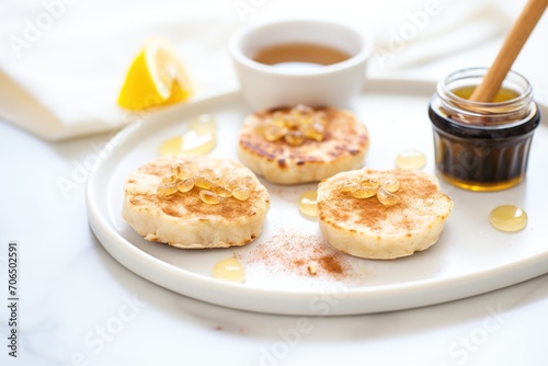 english muffin halves toasted with cinnamon sugar © studioworkstock