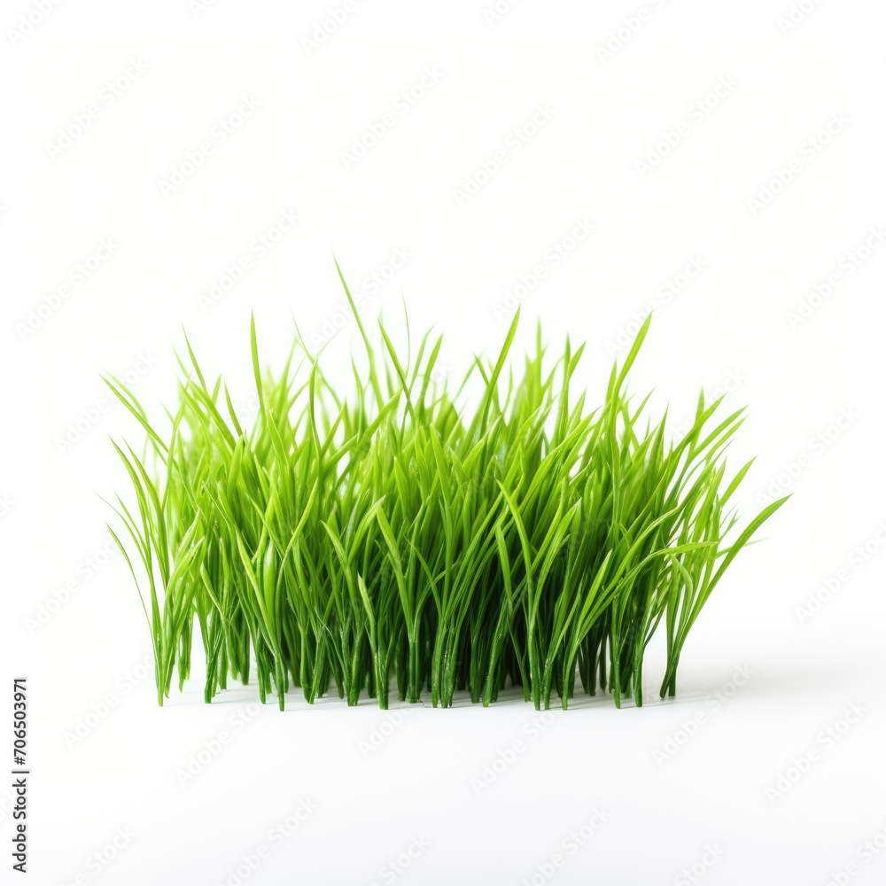 Obraz premium Isolated green grass on a white background