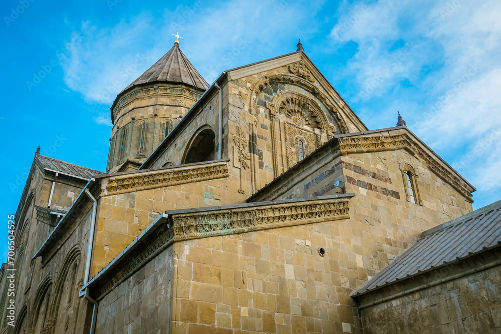 Fototapeta premium view of the Svetitskhoveli Cathedral in Mtskheta