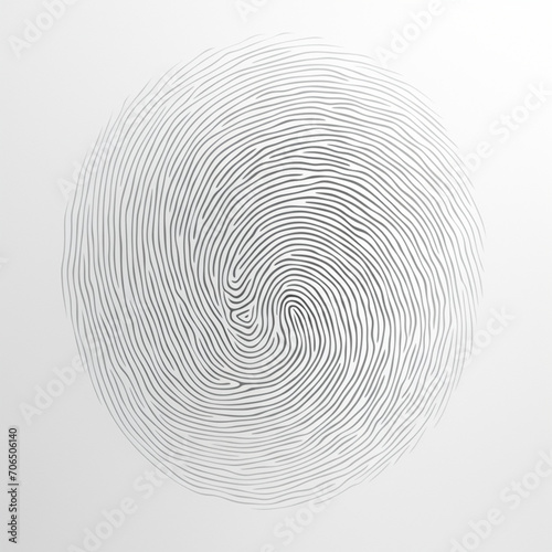 Ilustracion de tonos claros con lineas en forma de huella dactilar, sobre fondo blanco con degradado