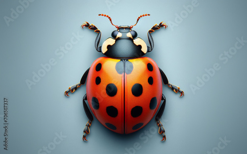 Close-up image of a ladybug. Insect. Details clearly visible. Beetle.