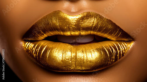 Glamorous Gold Lipstick: Elegance and Beauty in a Single Stroke
