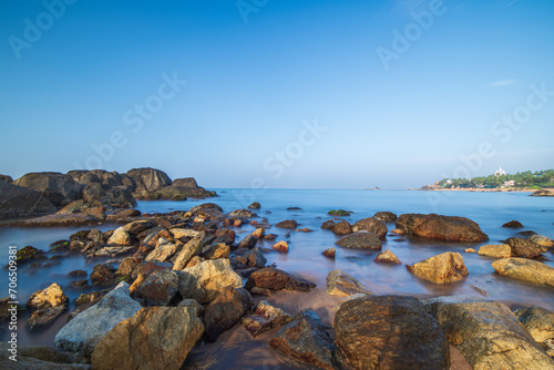 rocky coast, Muttom Beach, Kanyakumari, Tamil Nadu, India.