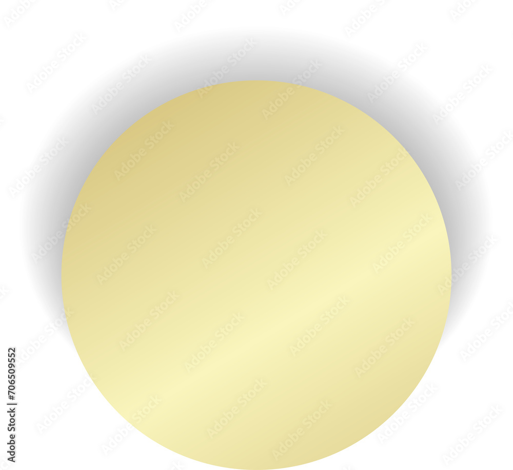 Gold paper circle and shadow