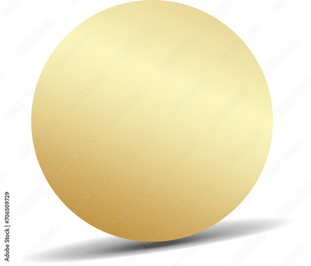 Gold paper circle and shadow