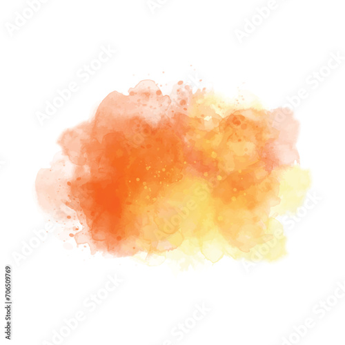 Orange stain splash watercolor illustration	