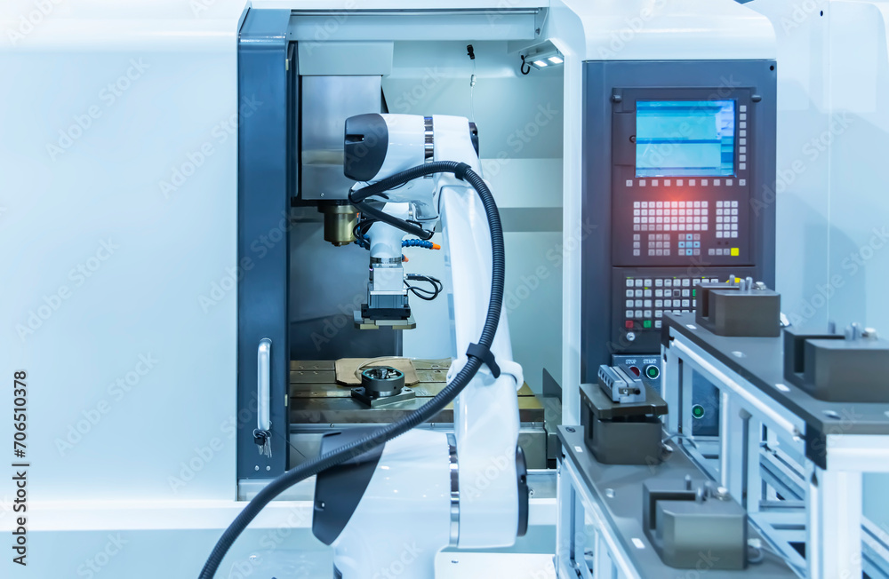 automatic arm catch for electronic assembly line. The robot for smart technology manufacturing process automatic arm catch for electronic assembly line. The robot for smart technology manufacturing process