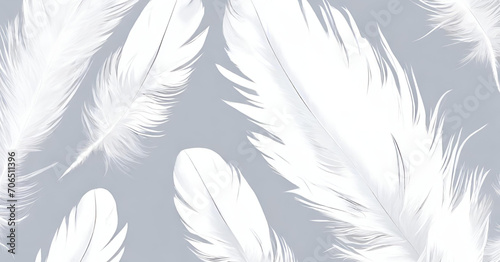 Heavenly Plume: AI-Crafted Feathers and Bird Plumage Unite in a Creative Banner, Providing Texture and Detail Space for a Message of Angelic Faith photo