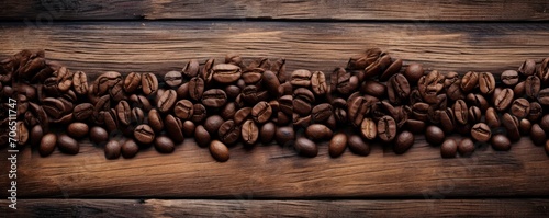 Espresso wooden boards with texture as background © Celina