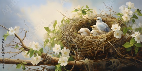 bird's nest in spring
