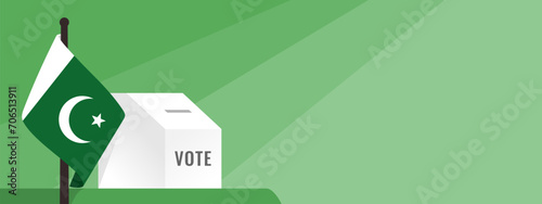 Ballot Box with Pakistan Flag for Pakistani General Election