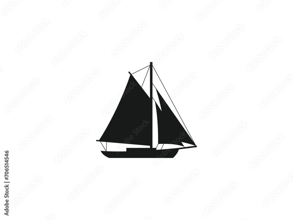 sailboat logo vector icon illustration, logo template