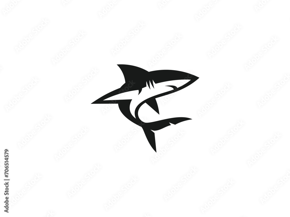 Obraz premium shark logo vector icon illustration, logo template