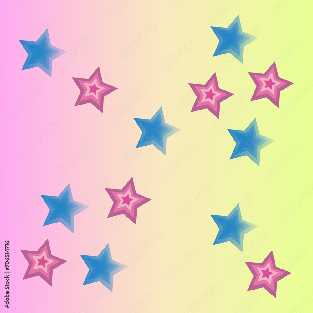 Obraz premium beautiful flower design with gradient color, colorful star design, beautiful gradient flower design with black background, 