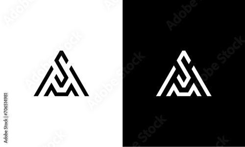 A S initials triangle line logo photo