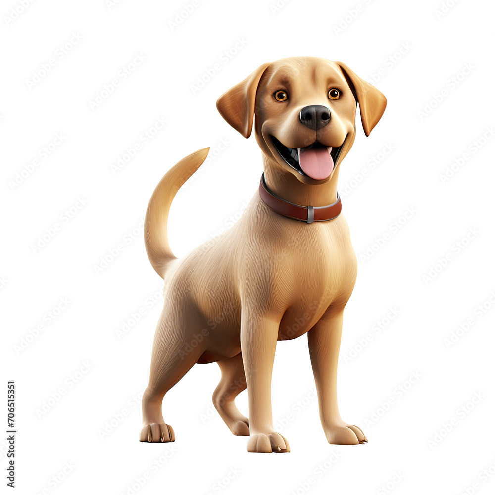 Loyal Labrador Retriever Dog Cartoon Ai Generative