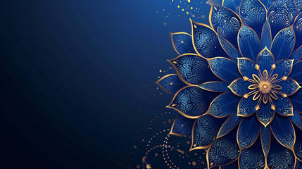 Indian style blue background template design for cover, business presentation, web banner, wedding invitation and luxury packaging 