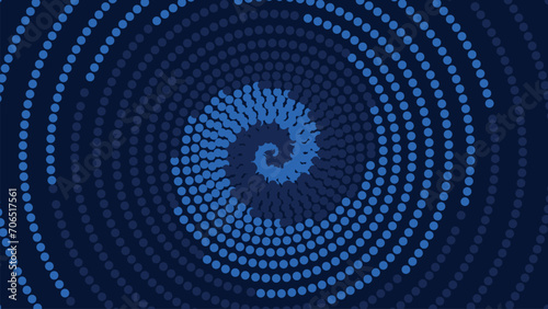 Abstract spiral dotted round vortex background.