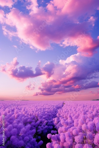 Lavender sky with white cloud background