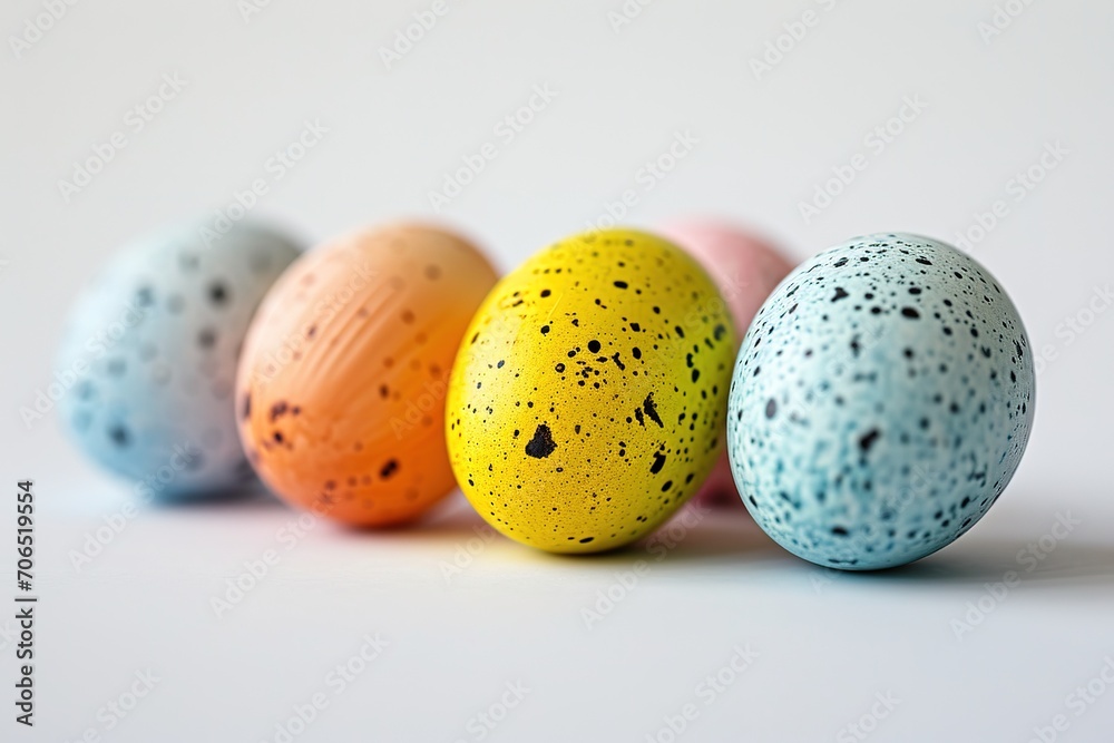 Cute colored easter eggs. Happy Easter.Congratulatory easter background. Easter eggs and flowers.