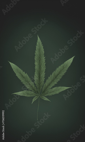 Cannabis leaf against simple background