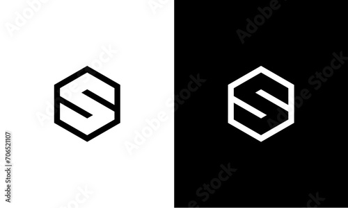 Outline hexagon S initial logo