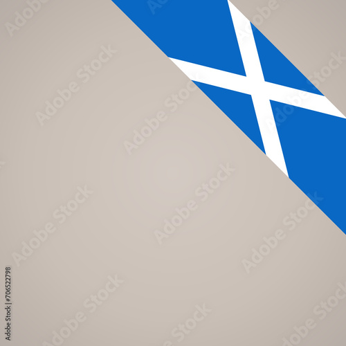 Corner ribbon flag of Scotland