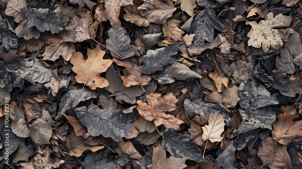 Colorful dead leaves covering the ground background Colorful dead leaves covering the ground background