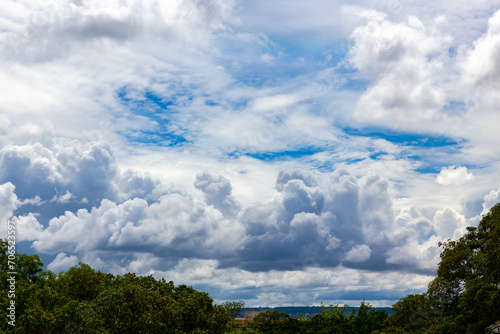 Sky with beautiful clouds and blue sky background © Adilson