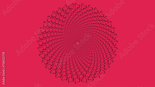 Abstract spiral round vortex valentine love background.