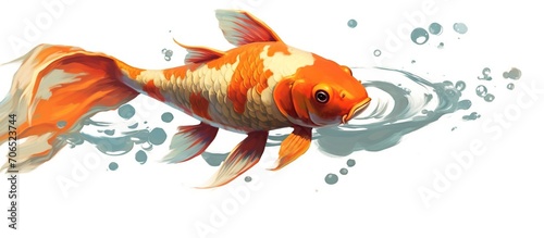 Koi fish illustration  of a Japanese carp.