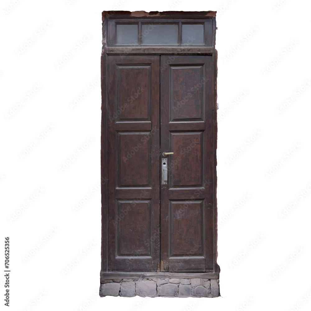 Puerta vieja y gastada de madera