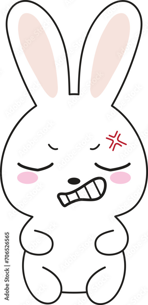 Easter Bunny Rabbit Character with cute emotion. Perfect for kids' activities, stickers, emoticons, avatars, and more Easter Bunny Rabbit Character with cute emotion. Perfect for kids' activities, stickers, emoticons, avatars, and more