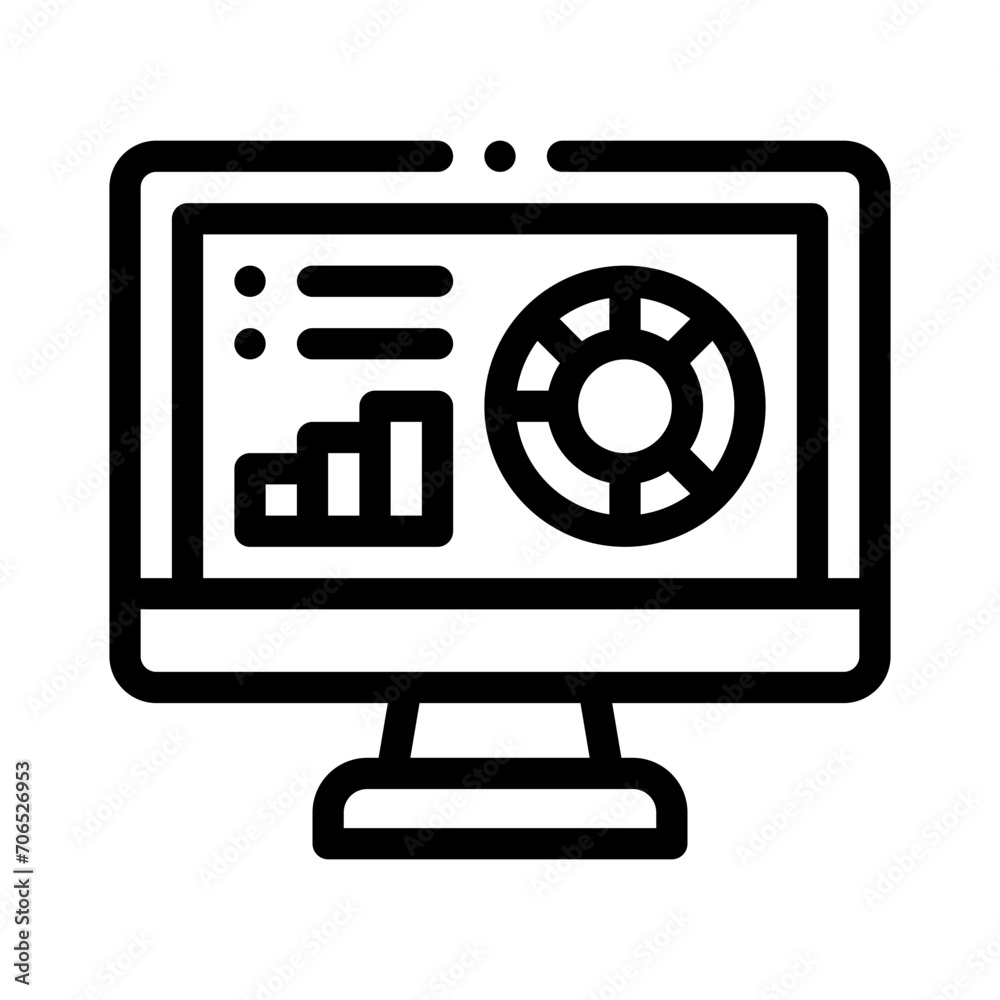 bar chart line icon bar chart line icon