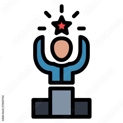Motivation Outline Color Icon