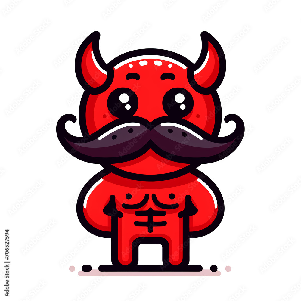 Red Devil Cartoon Illustration with Bold Lines, PNG Transparent Background Red Devil Cartoon Illustration with Bold Lines, PNG Transparent Background
