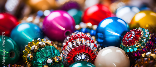 Vibrant spheres unite in a festive display, adorning the tree with a burst of color and holiday cheer photo