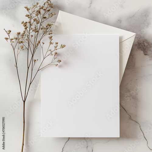 Romantic mock-up for wedding card invitation, blank space, celebration