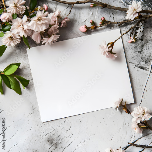 Romantic mock-up for wedding card invitation, blank space, celebration