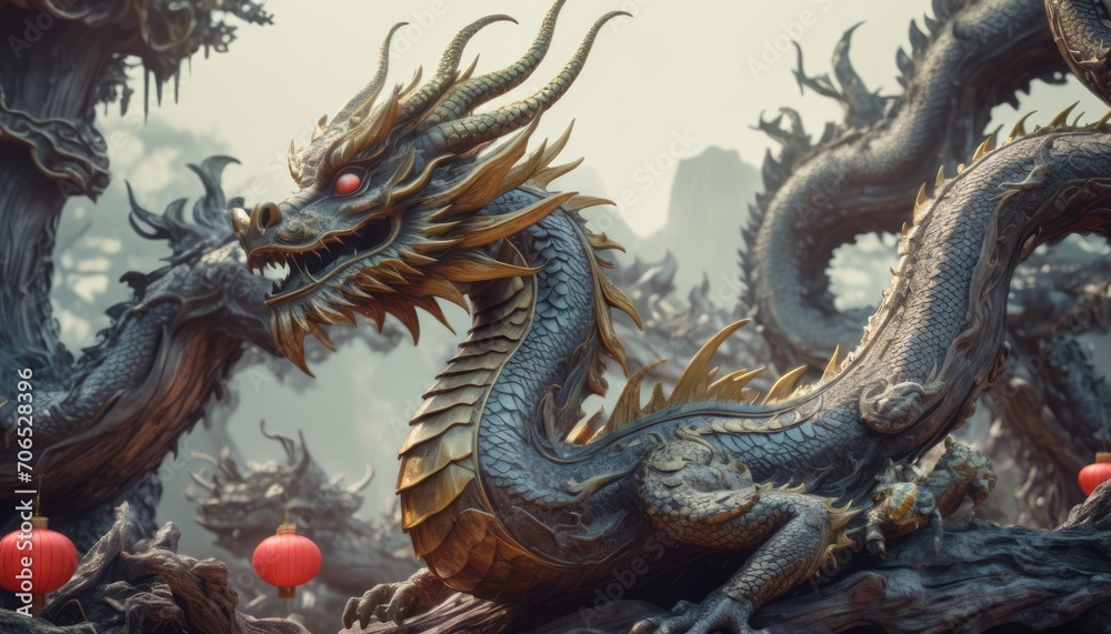 Beautiful fantasy dragon. Year of the Dragon according to the eastern horoscope Beautiful fantasy dragon. Year of the Dragon according to the eastern horoscope