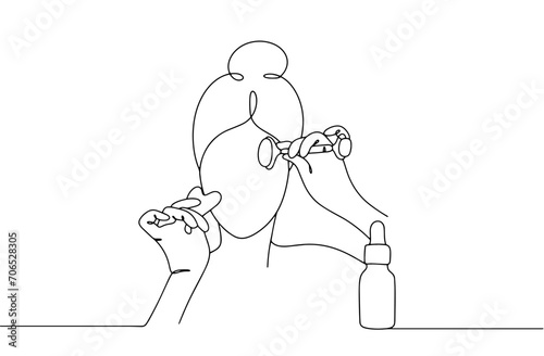 Woman. Massage. Gua sha board. Roller for Face. Facial oil
