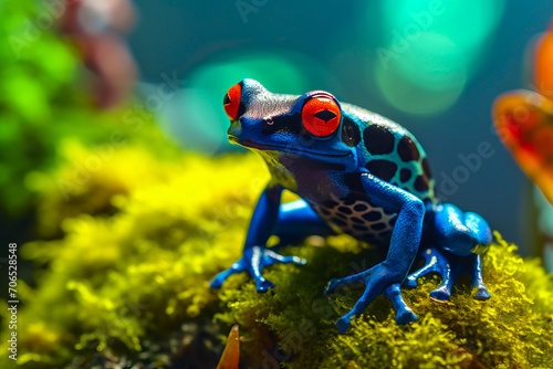 Blue Poison dart frog (Rendrobates tinctorius) photo