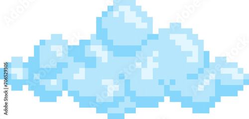 blue sky cloud bubble pixel design for decoration wheather forcast pixel design