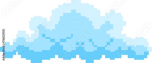 blue sky cloud bubble pixel design for decoration wheather forcast pixel design