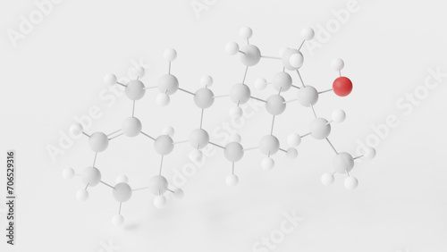 ethylestrenol molecule 3d, molecular structure, ball and stick model, structural chemical formula anabolic steroid