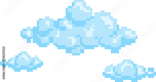 blue sky cloud bubble pixel design for decoration wheather forcast pixel design