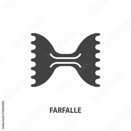 Farfalle glyph icon. Italian pasta symbol. Vector illustration.