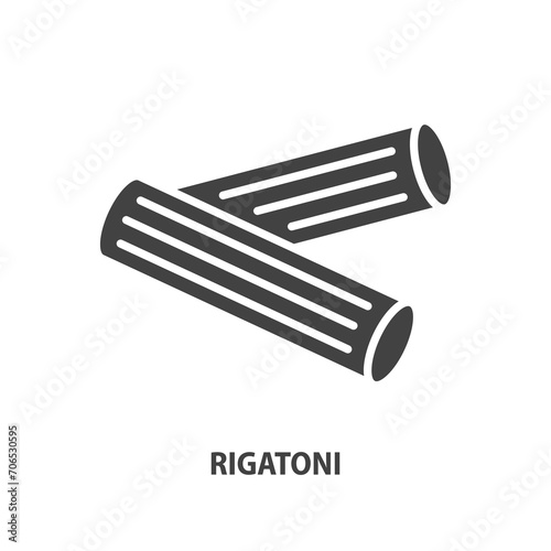 Rigatoni glyph icon. Italian pasta symbol. Vector illustration.
