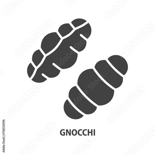 Gnocchi glyph icon. Italian pasta symbol. Vector illustration.